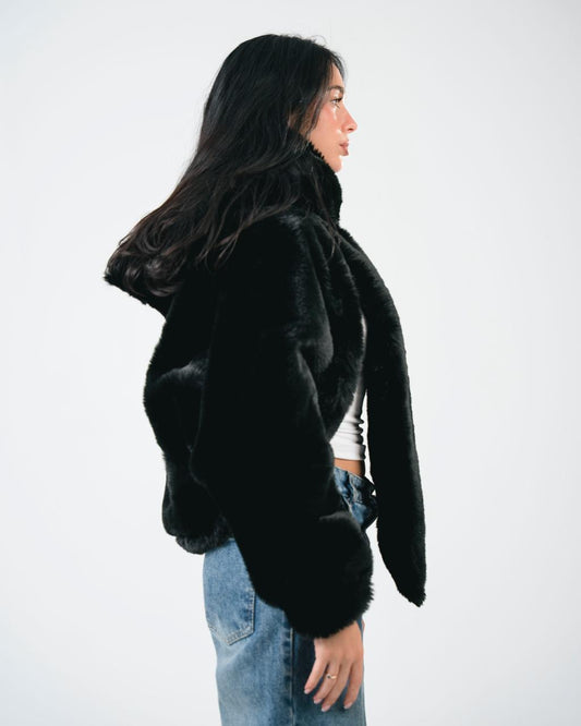 Black fur jacket