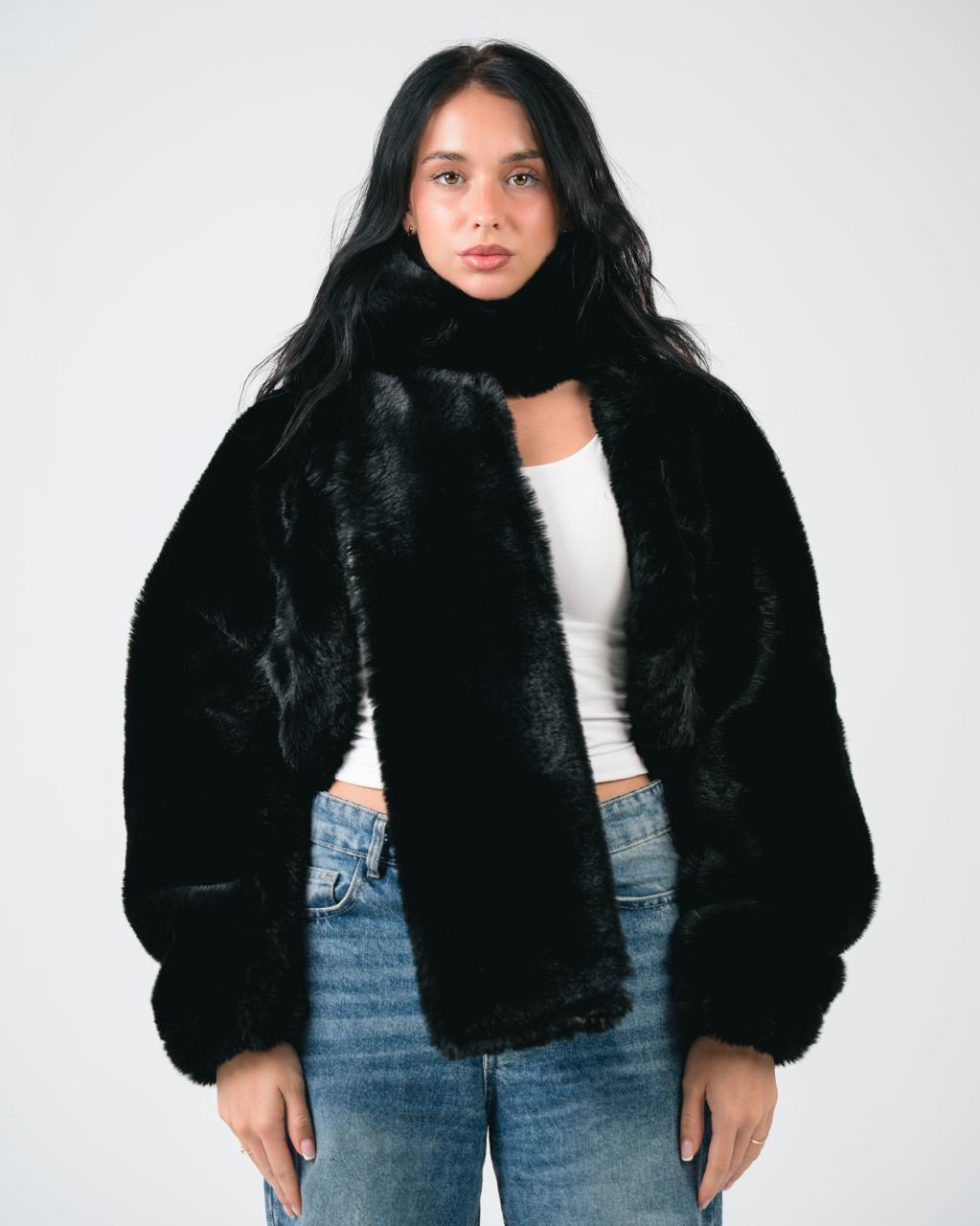 Black fur jacket