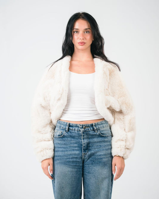 Off-white fur jacket