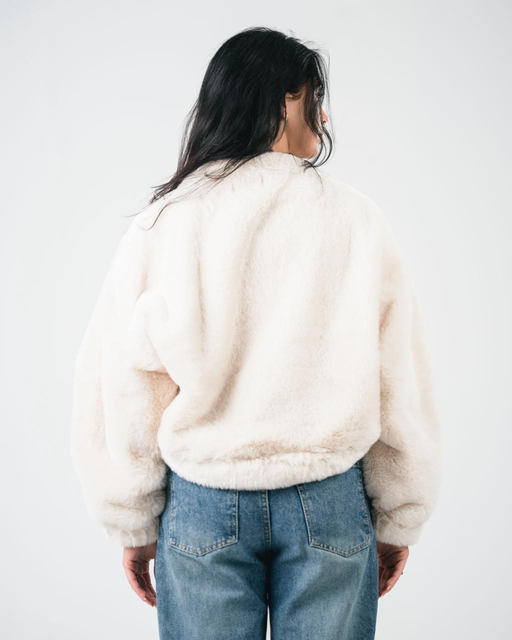 Off-white fur jacket