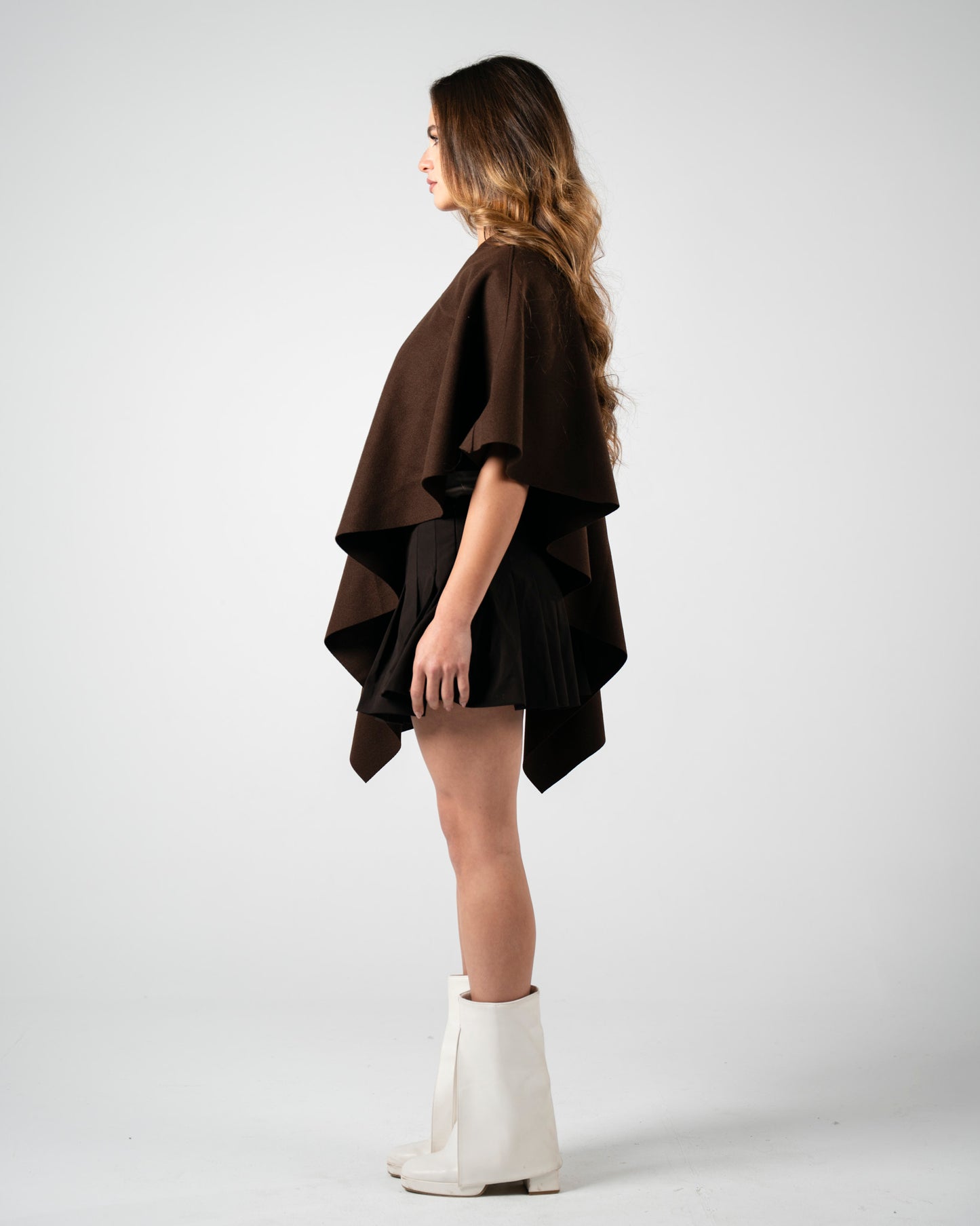Brown Asymmetrical Poncho
