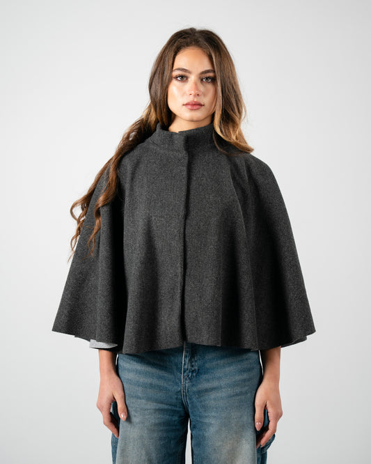 Dark Grey Cape Coat