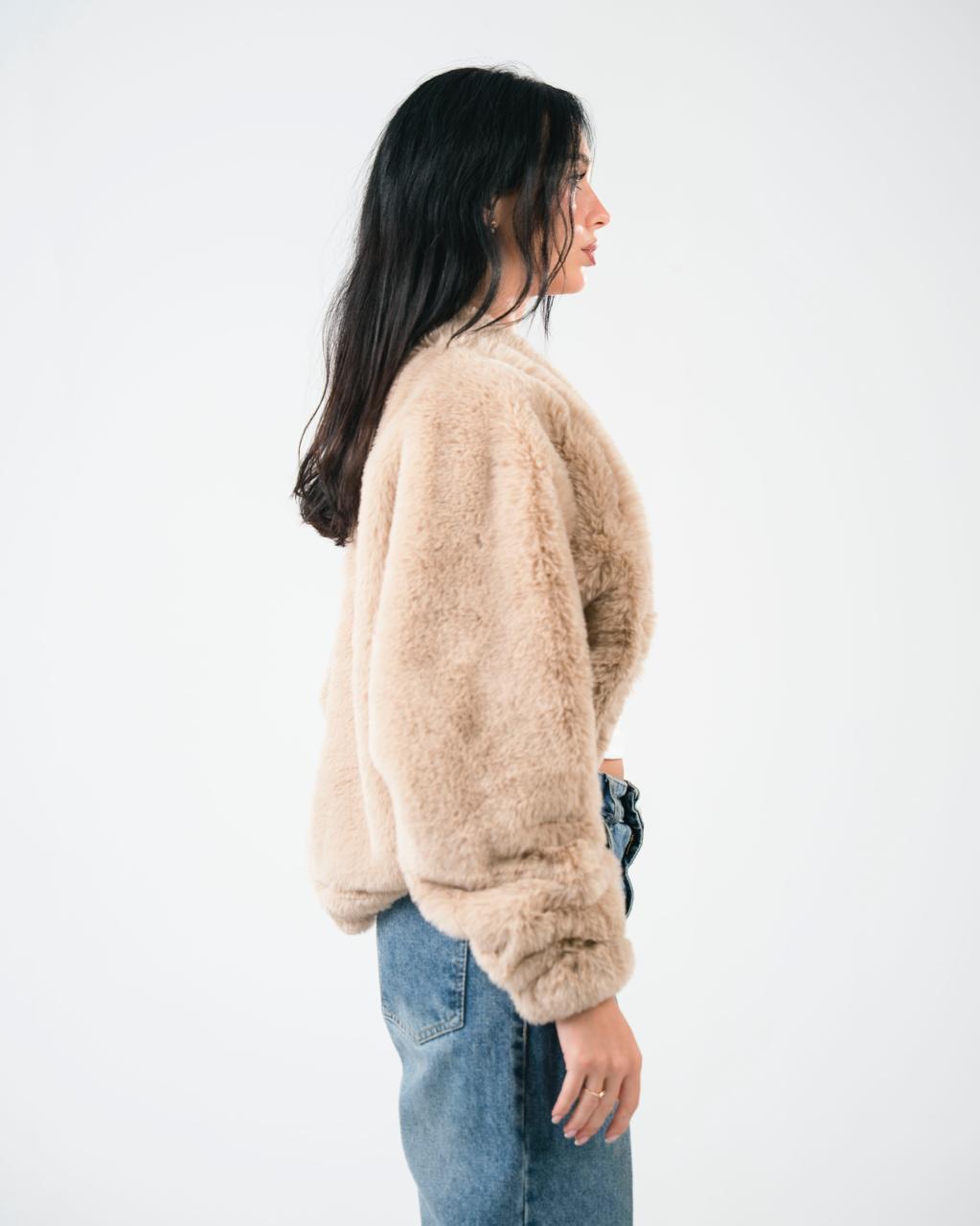 Light beige fur jacket