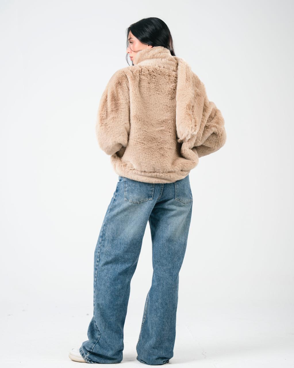 Light beige fur scarf