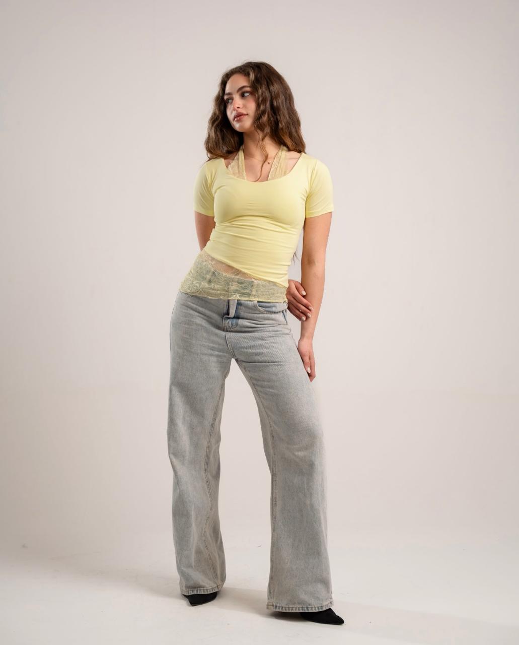 Butter Yellow Lace Inner Halter Top