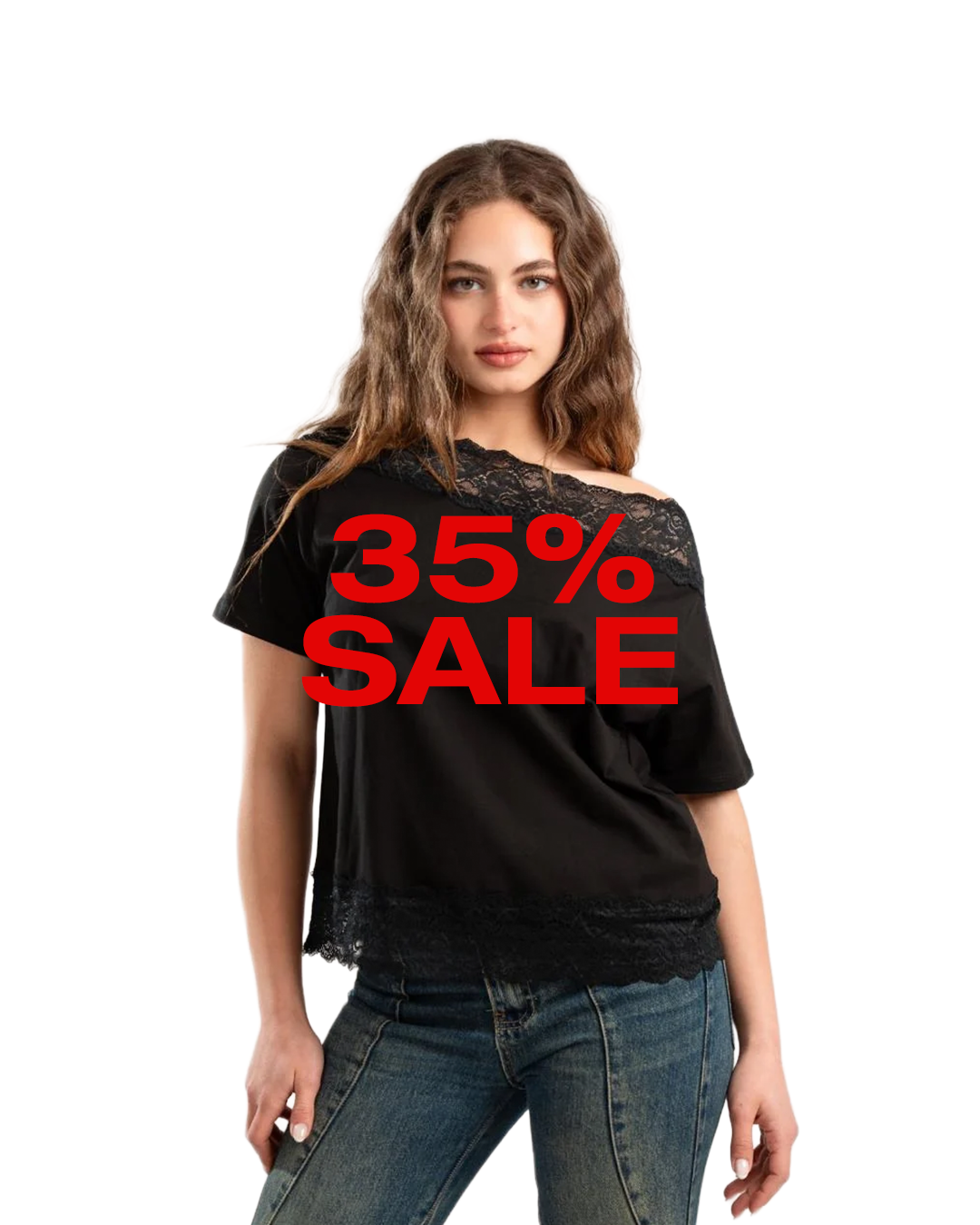 Lace Off-Shoulder Tee