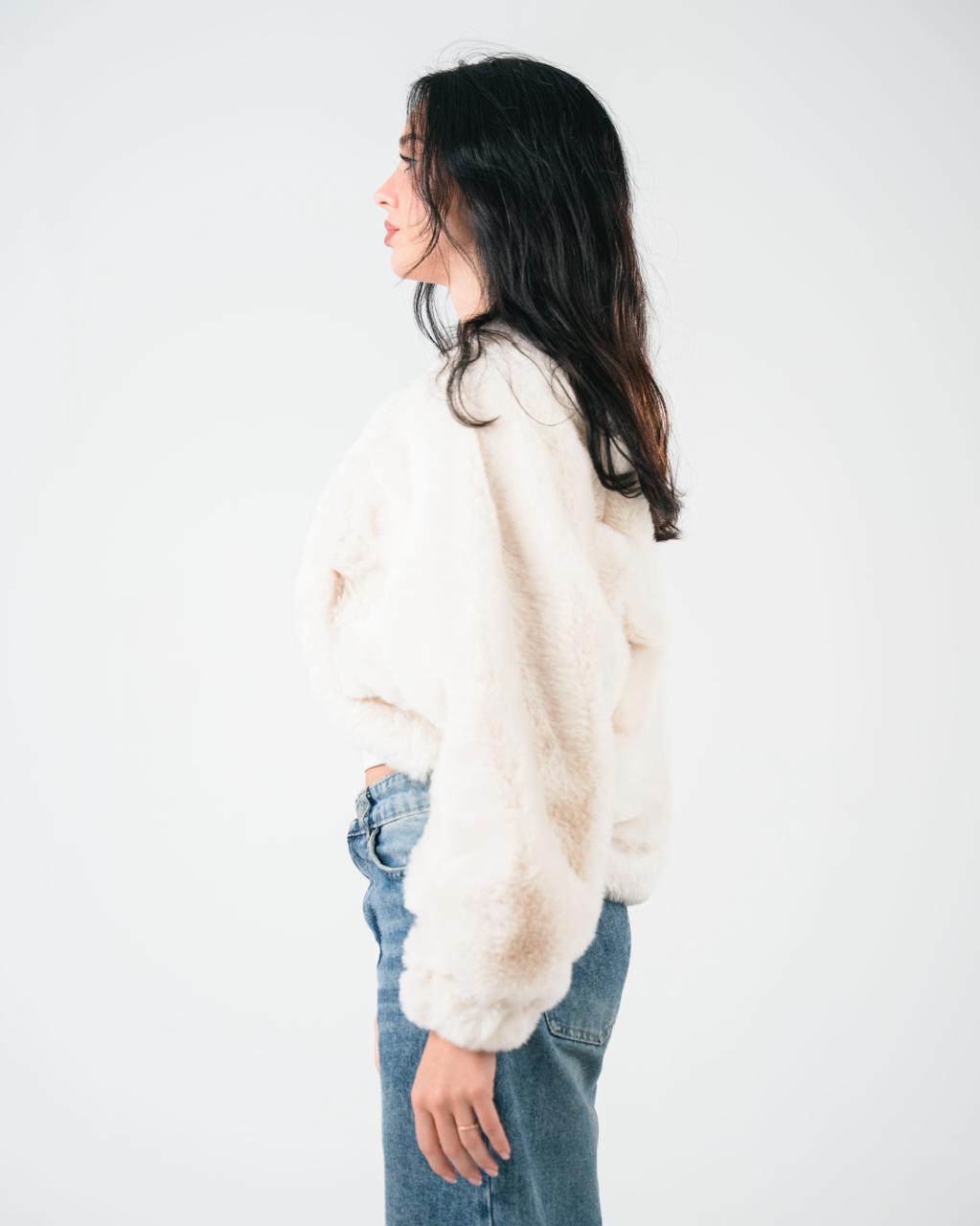 Off-white fur jacket