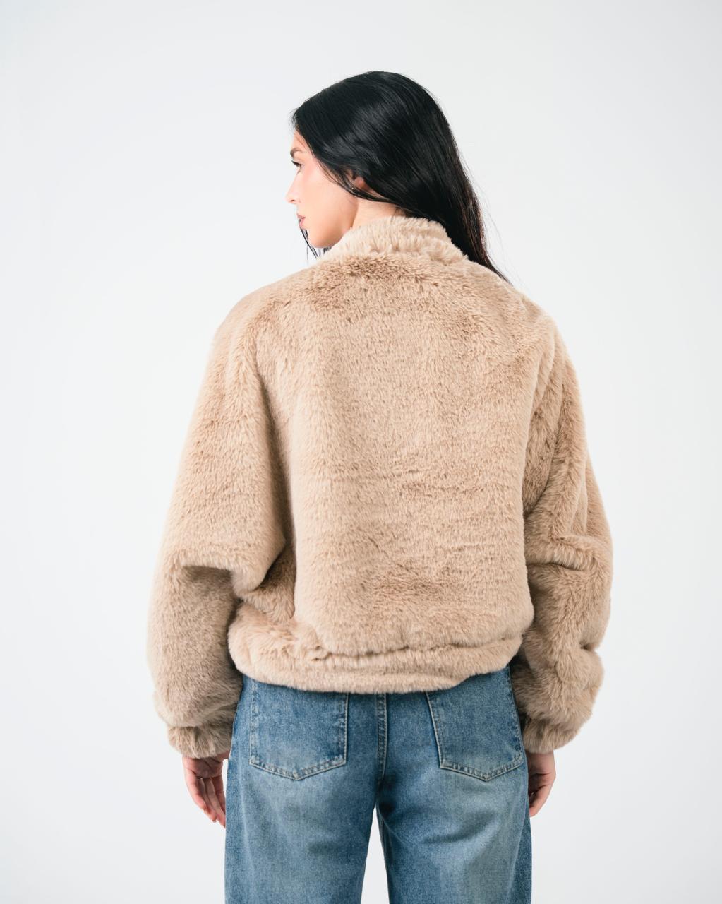 Light beige fur jacket