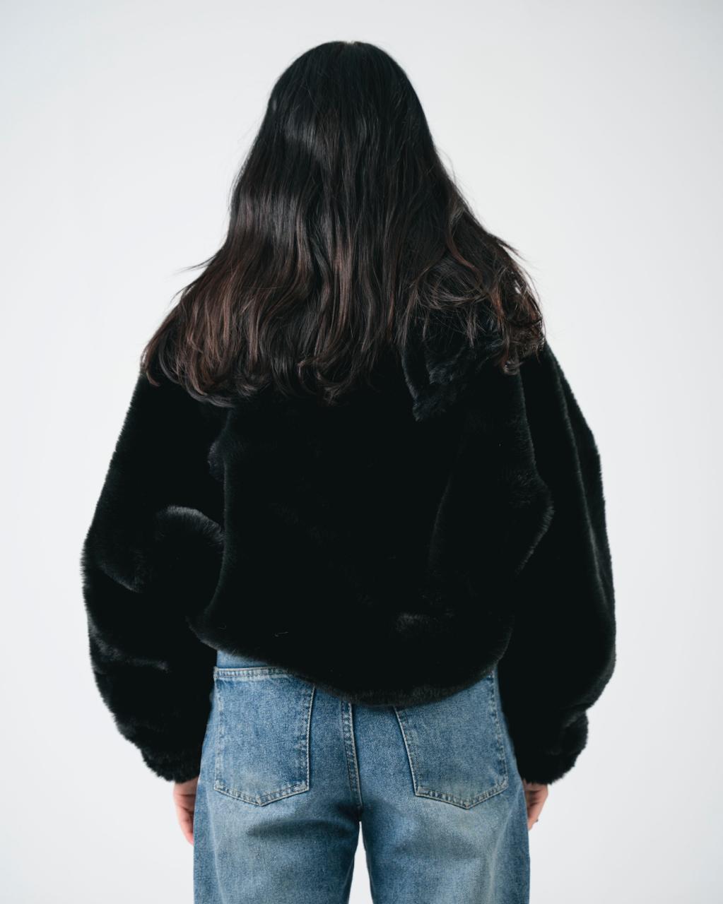 Black fur jacket