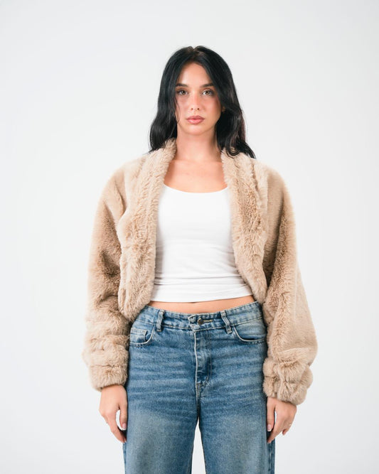 Light beige fur jacket