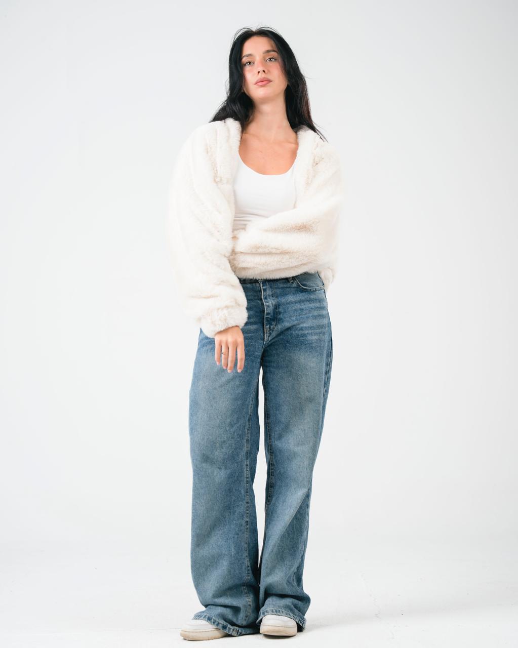 Off-white fur jacket