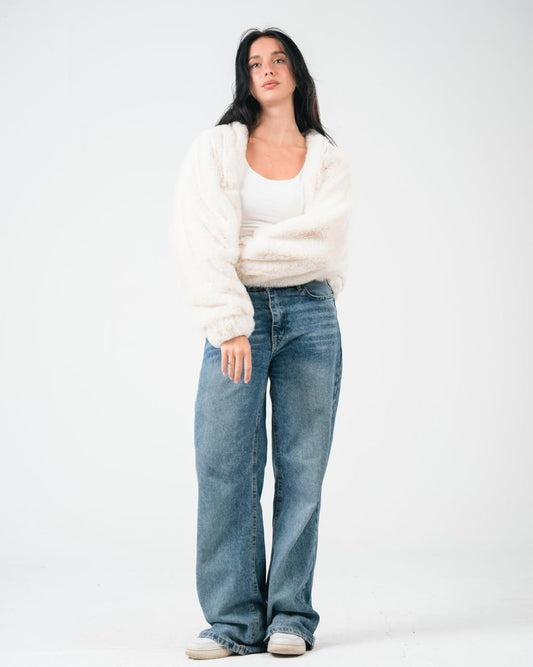 Off-white fur jacket