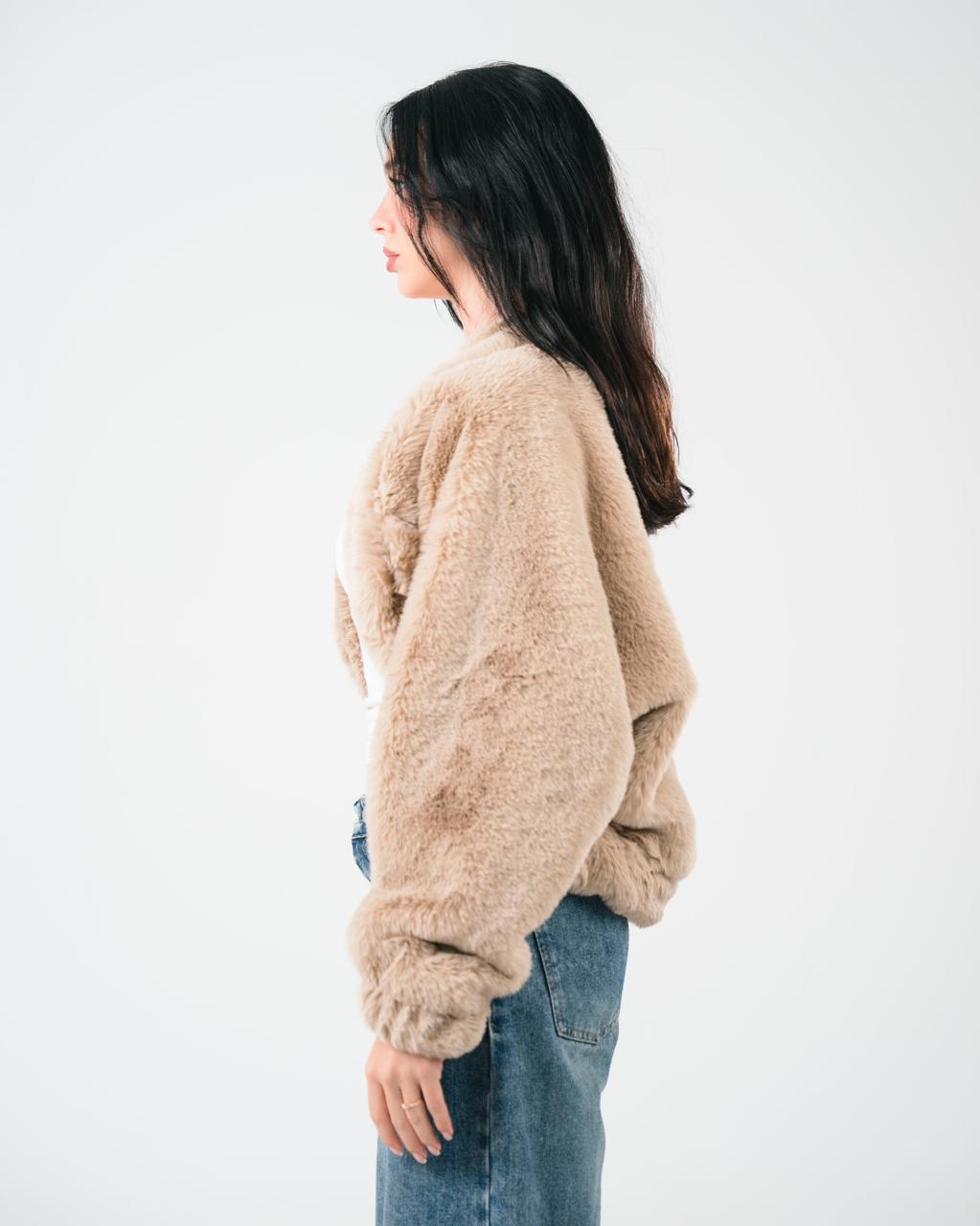 Light beige fur jacket