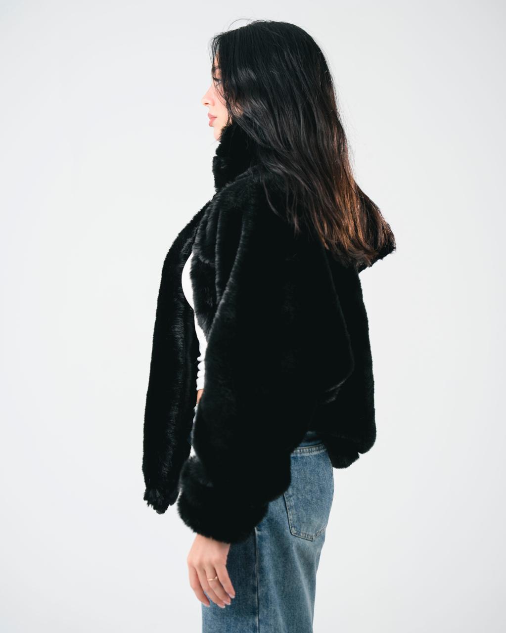 Black fur jacket