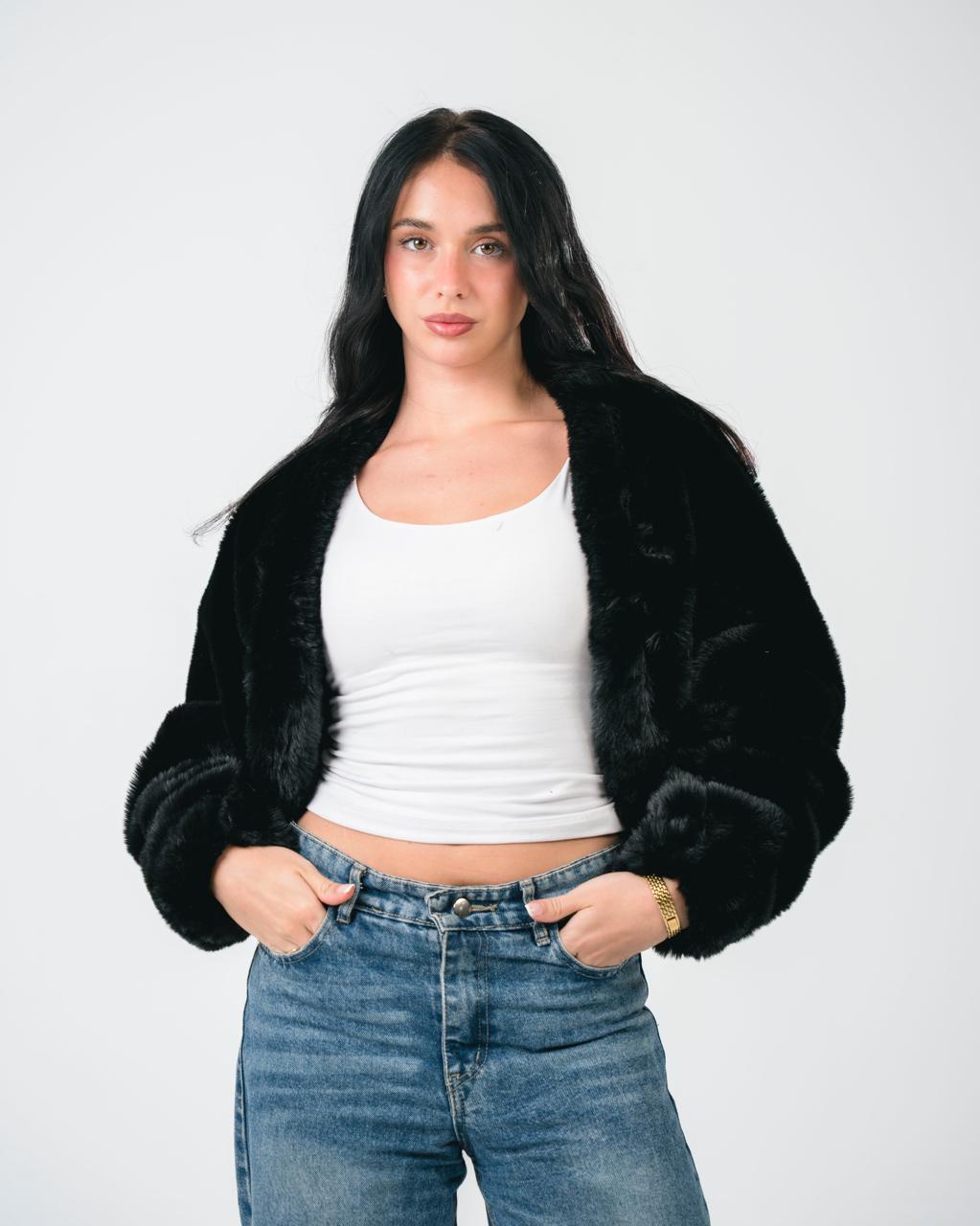 Black fur jacket