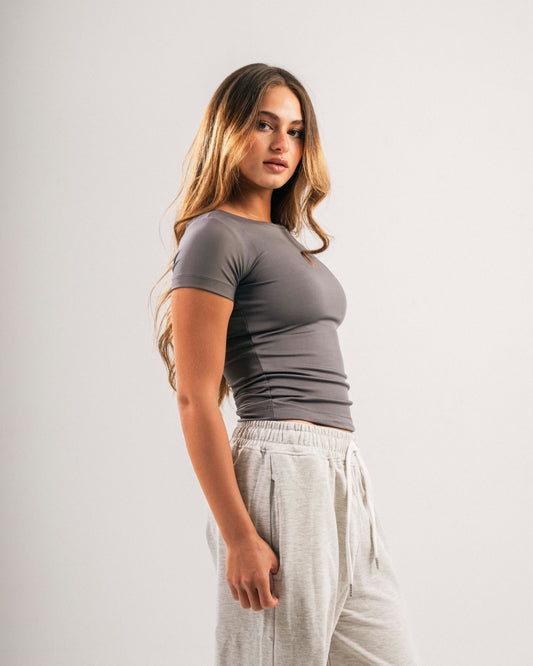 Dark grey basic top