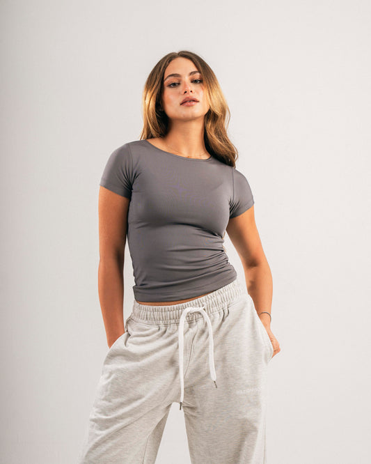 Dark grey basic top