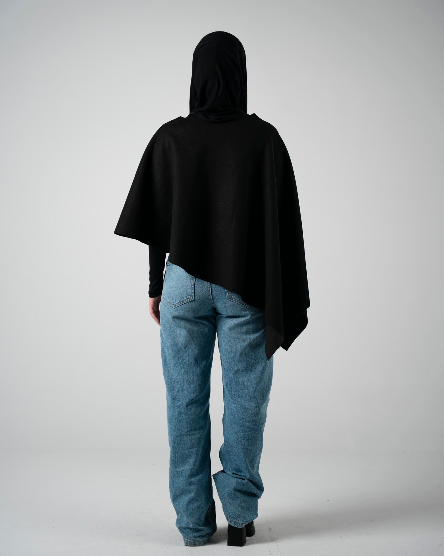 Black Asymmetrical Poncho