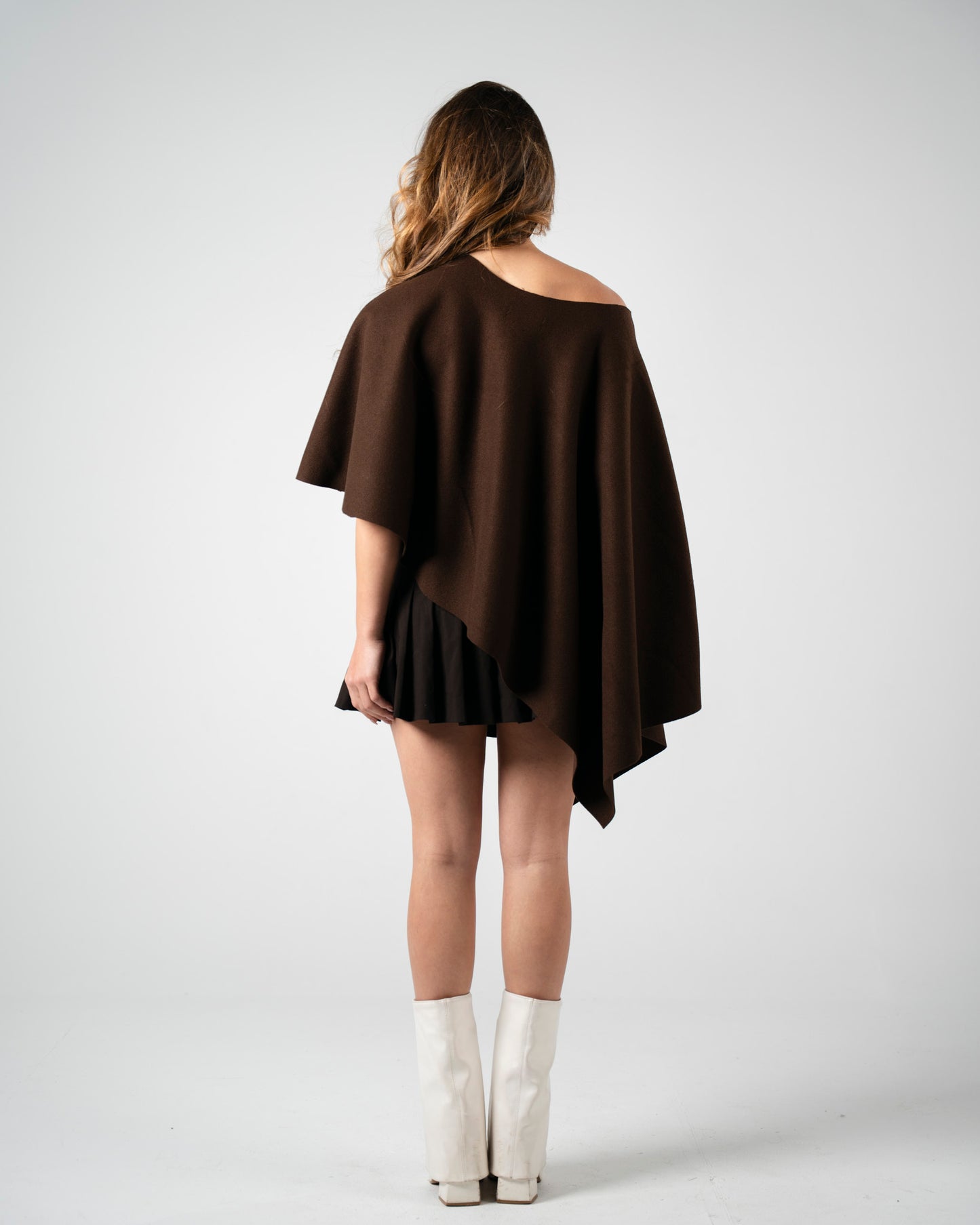 Brown Asymmetrical Poncho