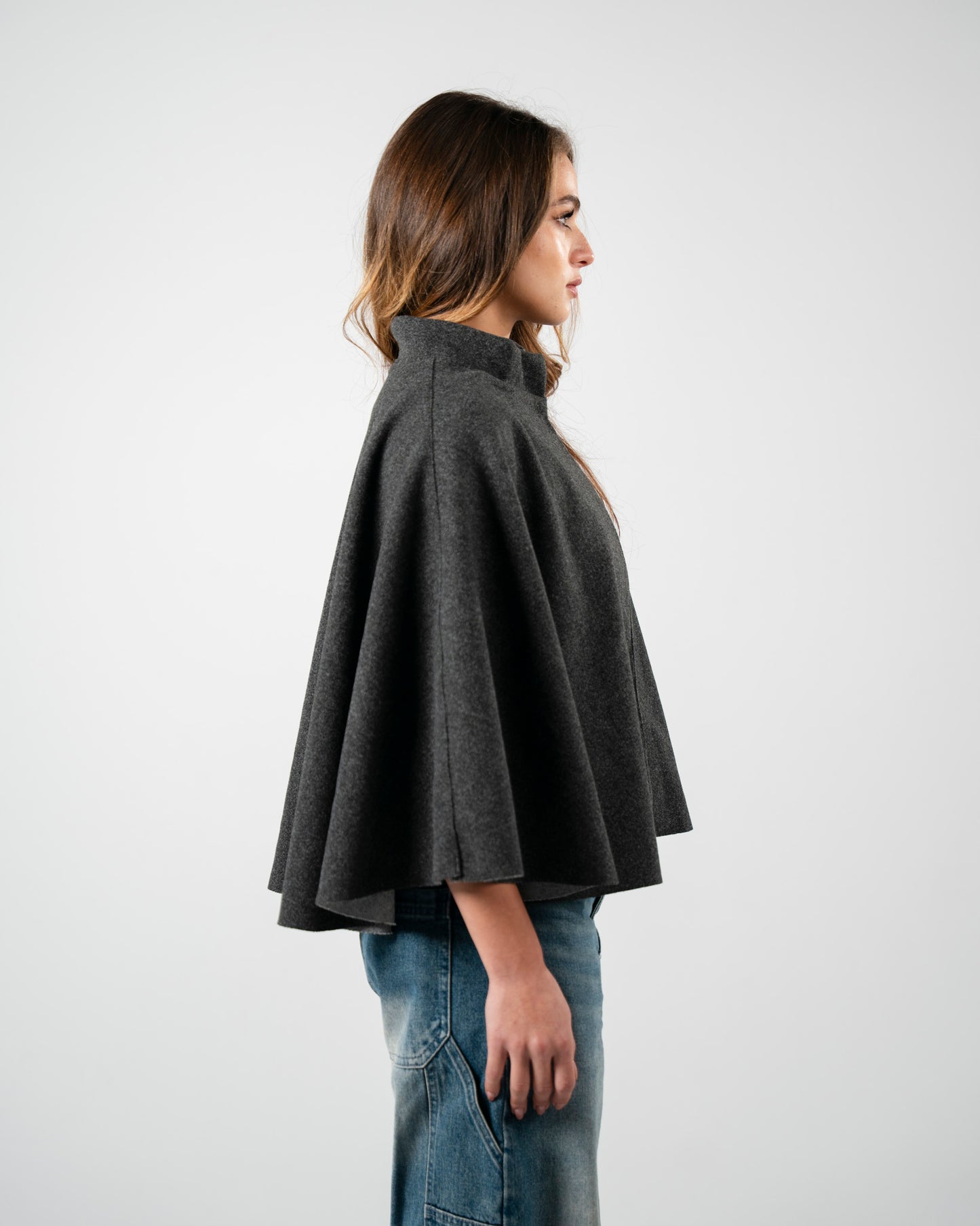 Dark Grey Cape Coat