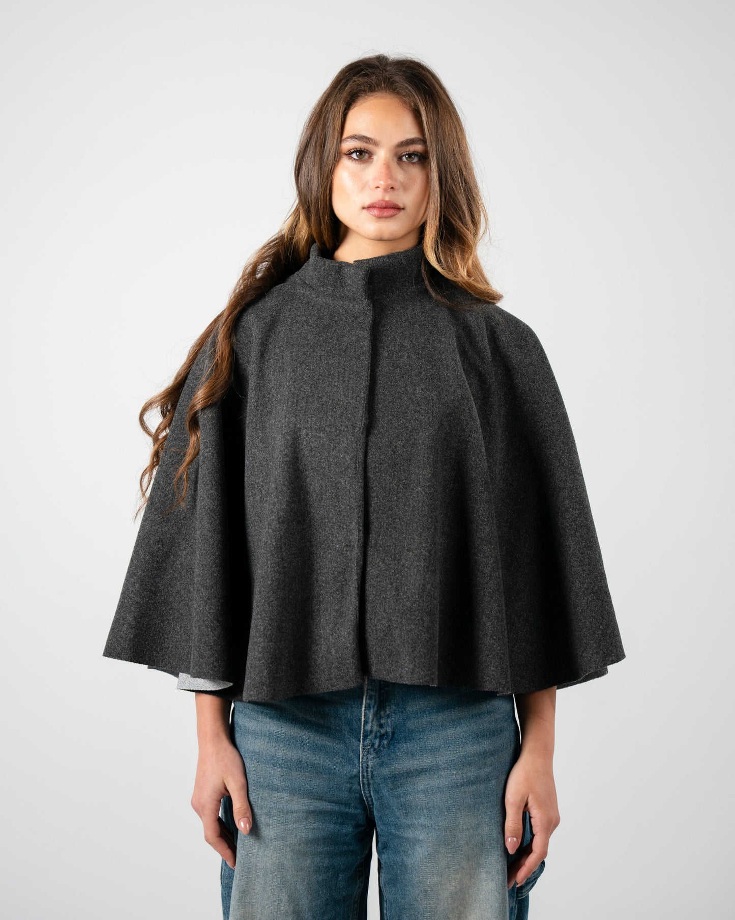 Dark Grey Cape Coat
