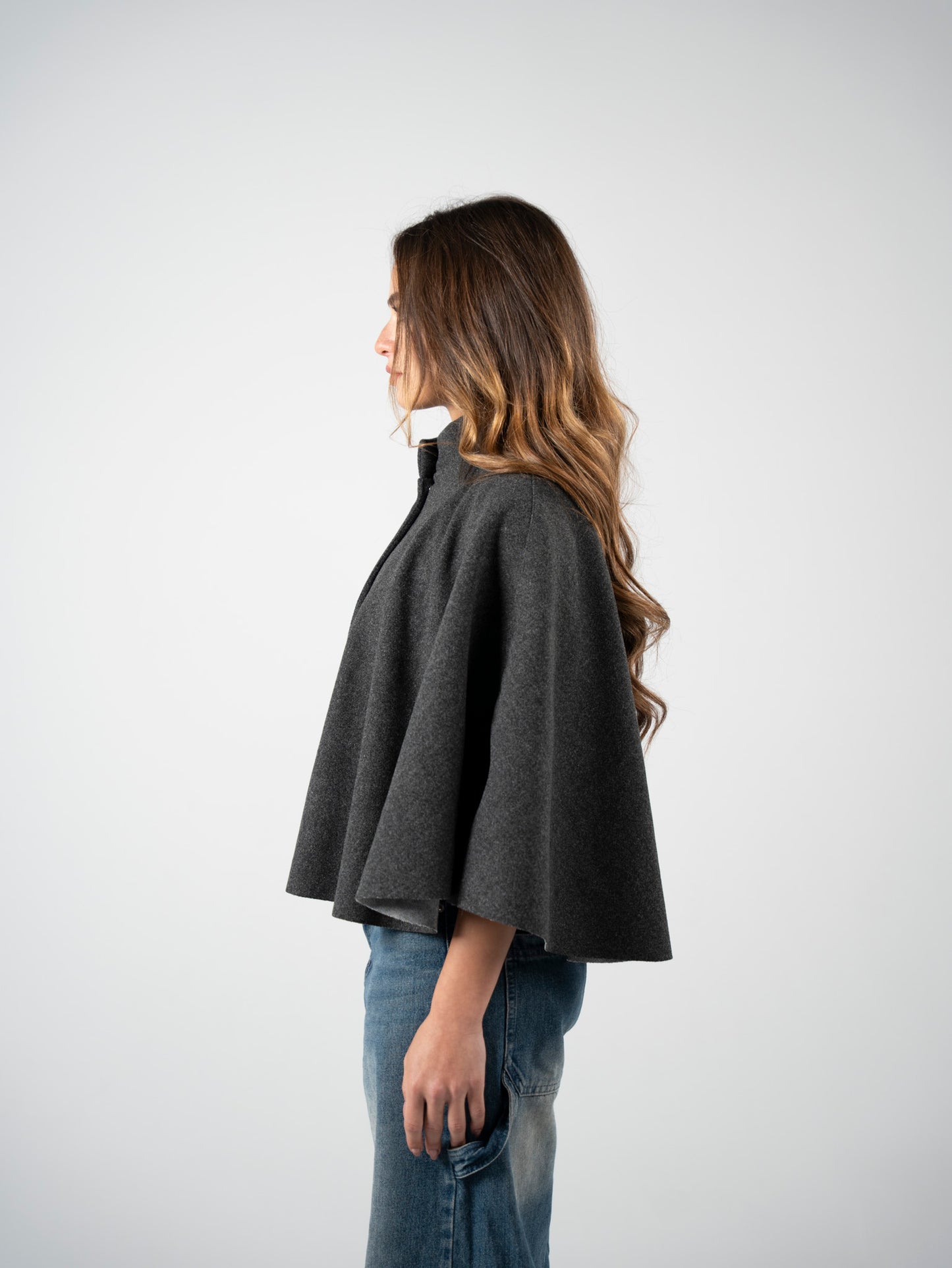 Dark Grey Cape Coat