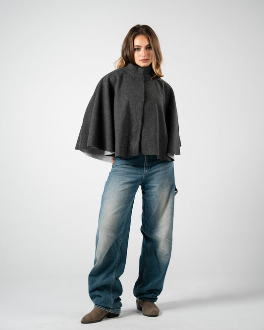 Dark Grey Cape Coat