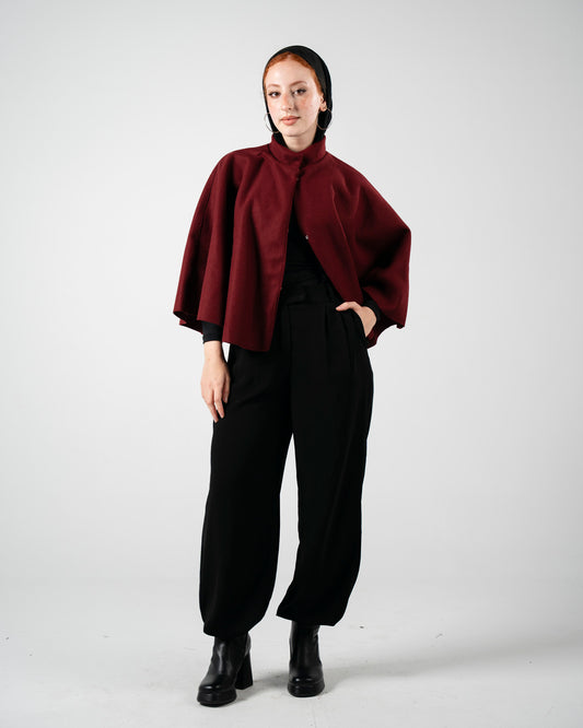 Burgundy Cape Coat