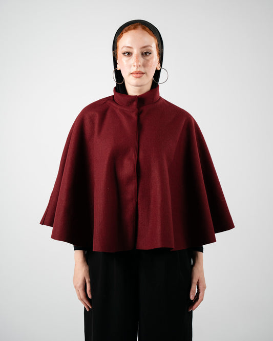 Burgundy Cape Coat