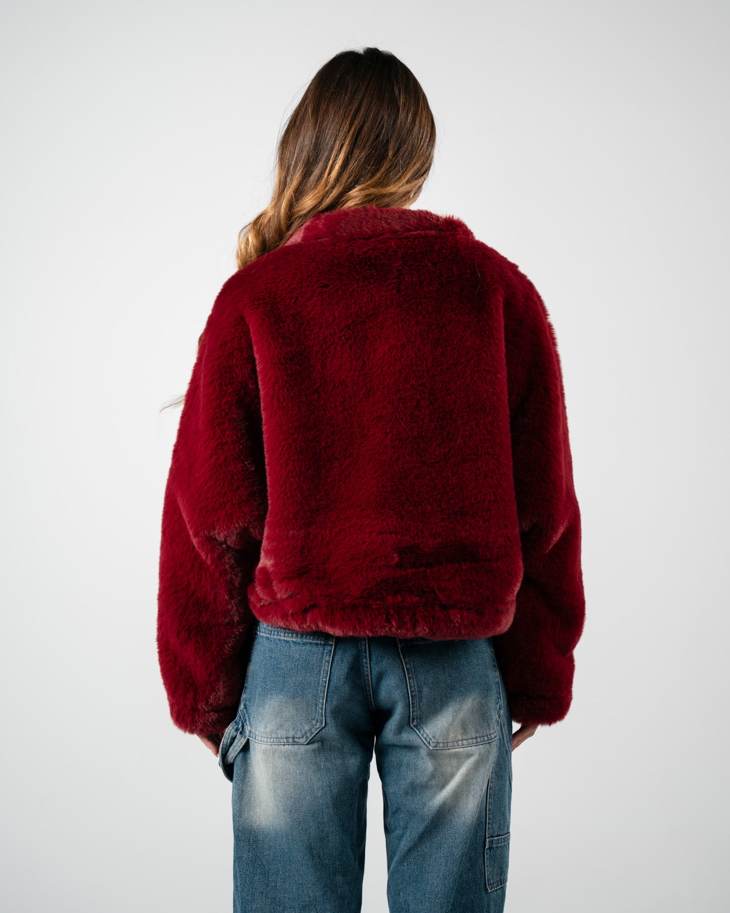 Burgundy Fur Jacket