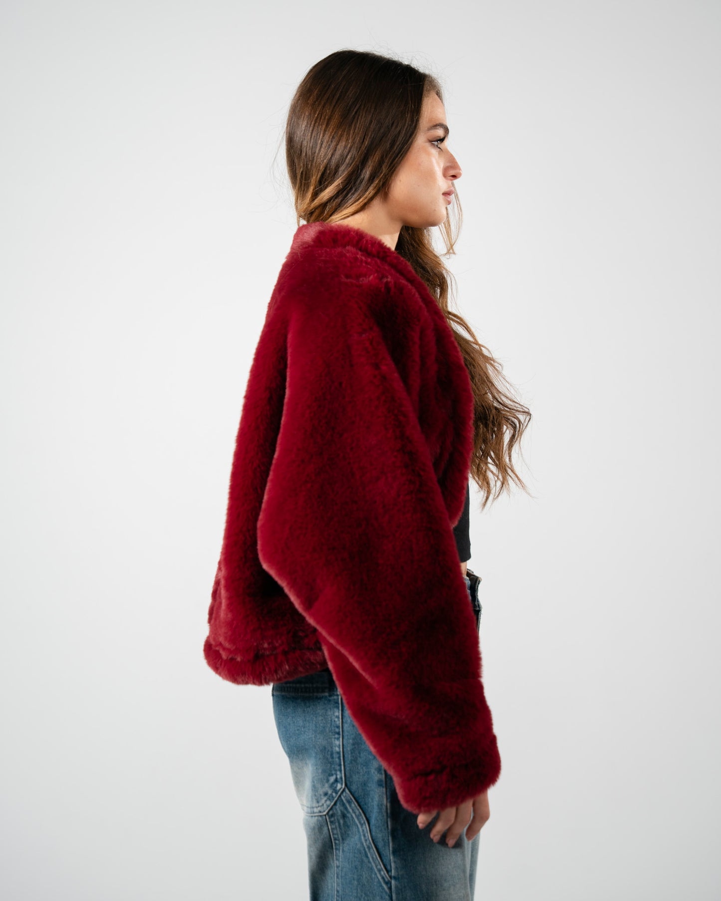 Burgundy Fur Jacket