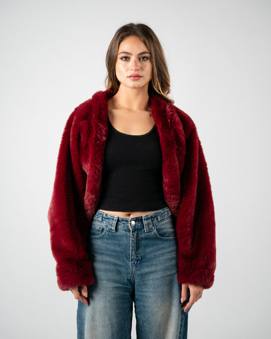 Burgundy Fur Jacket