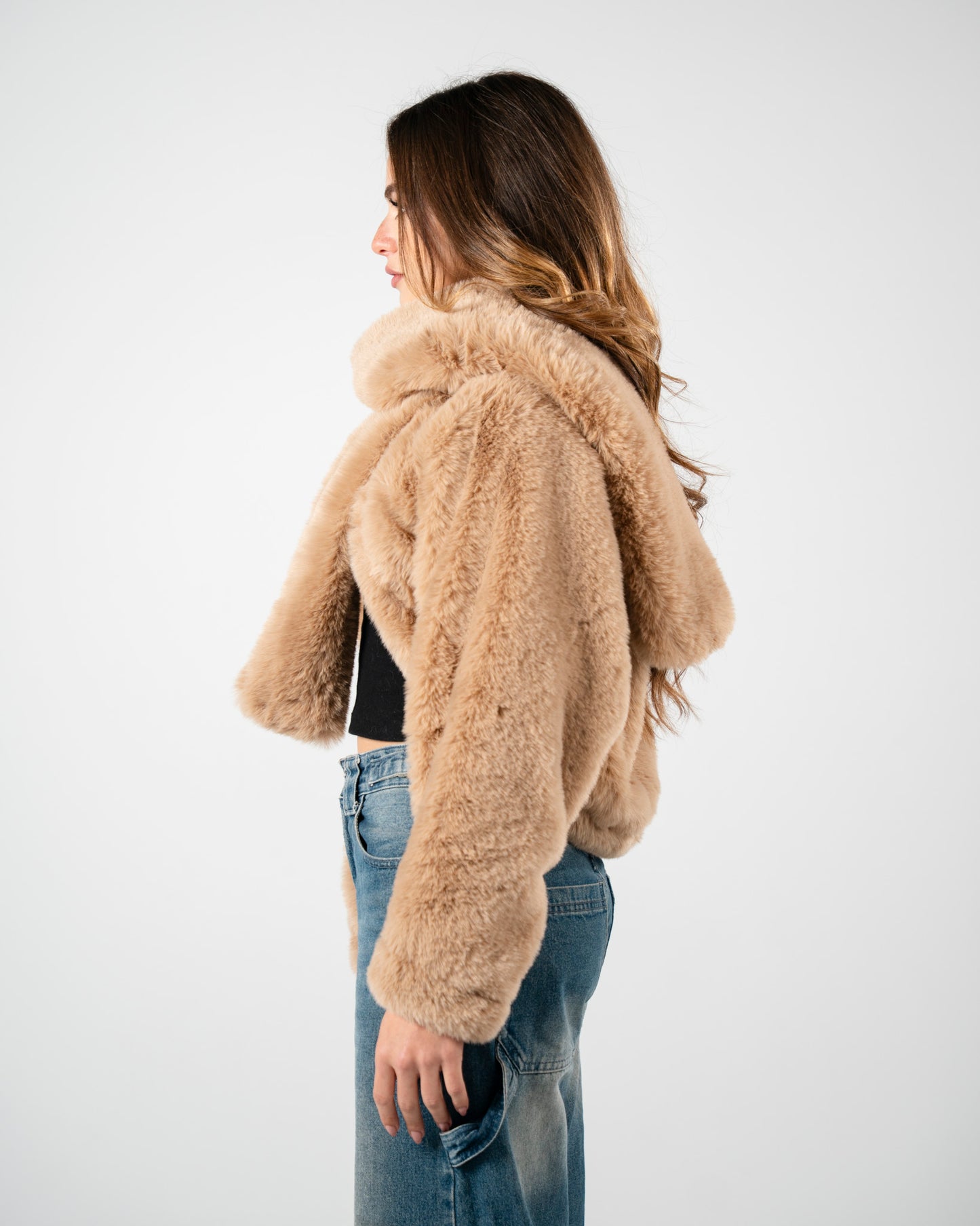 Light beige fur jacket