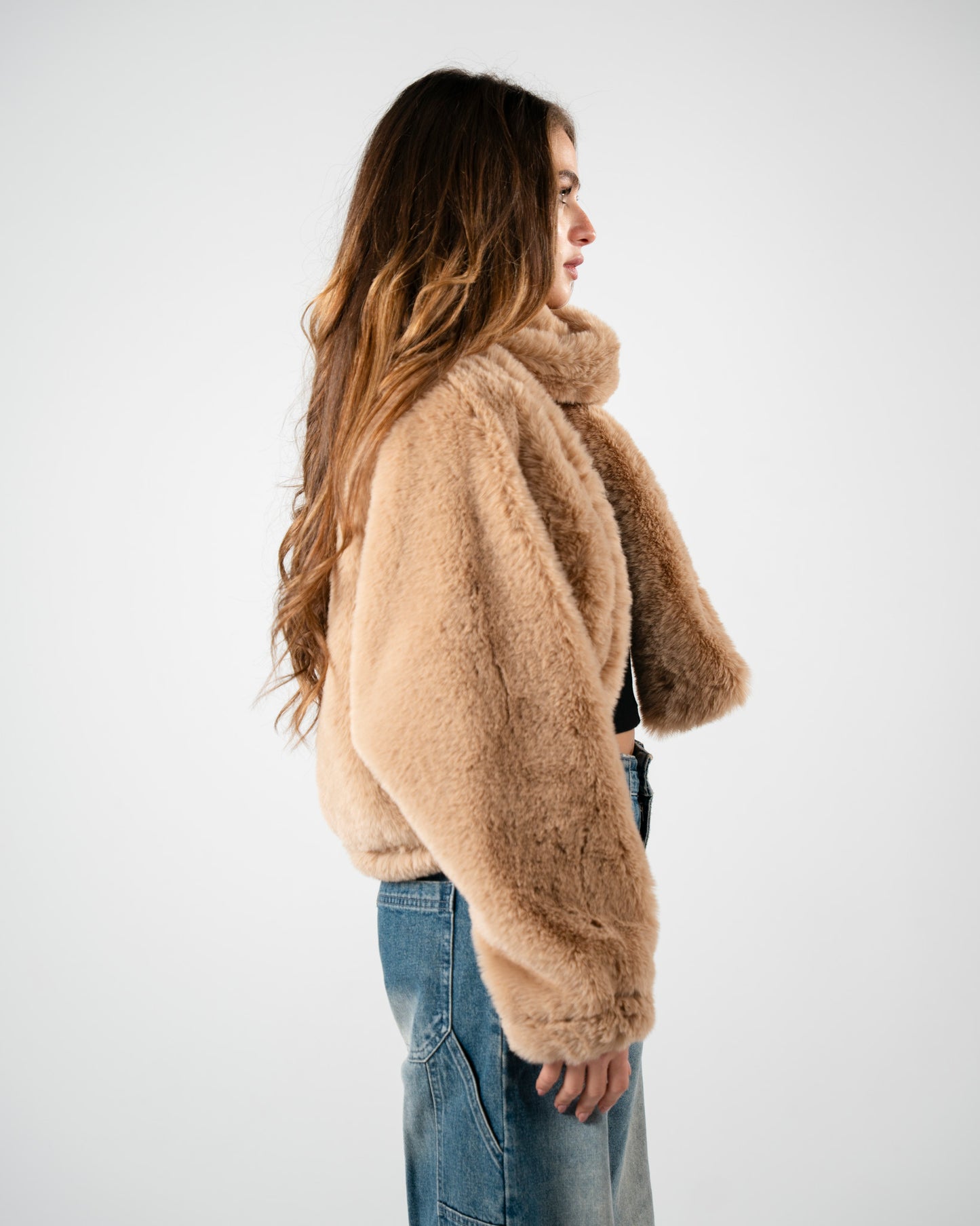 Light beige fur jacket