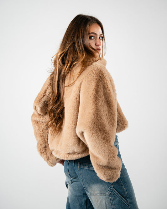 Light beige fur jacket