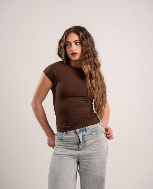 Brown Sleeveless Baby Tee