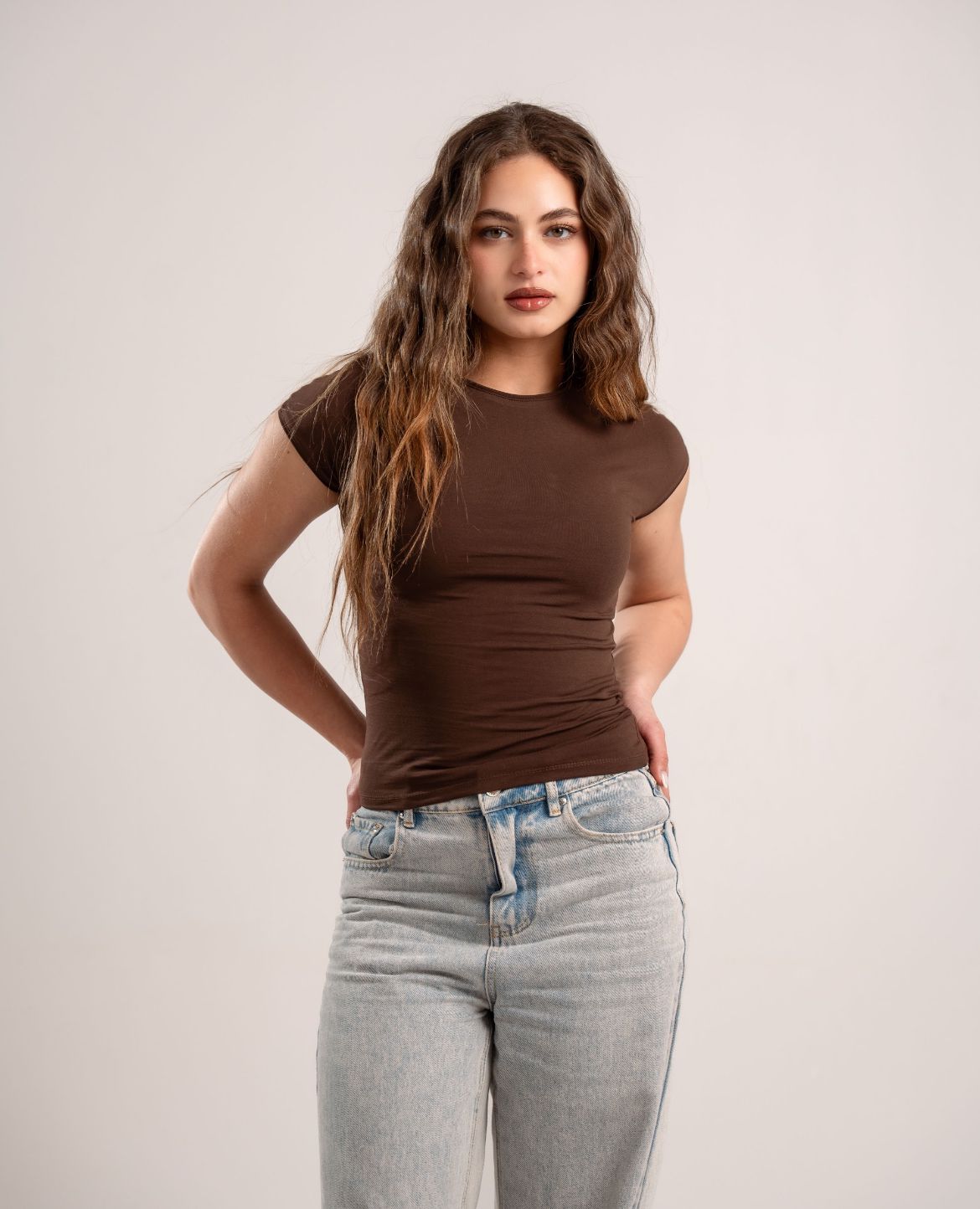 Brown Sleeveless Baby Tee