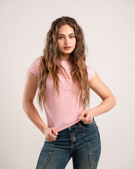 Pink Sleeveless Baby Tee