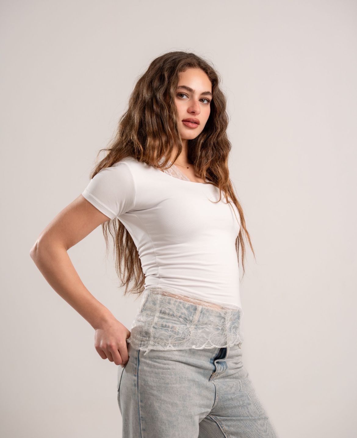 White Lace Inner Halter Top