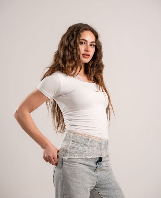 White Lace Inner Halter Top