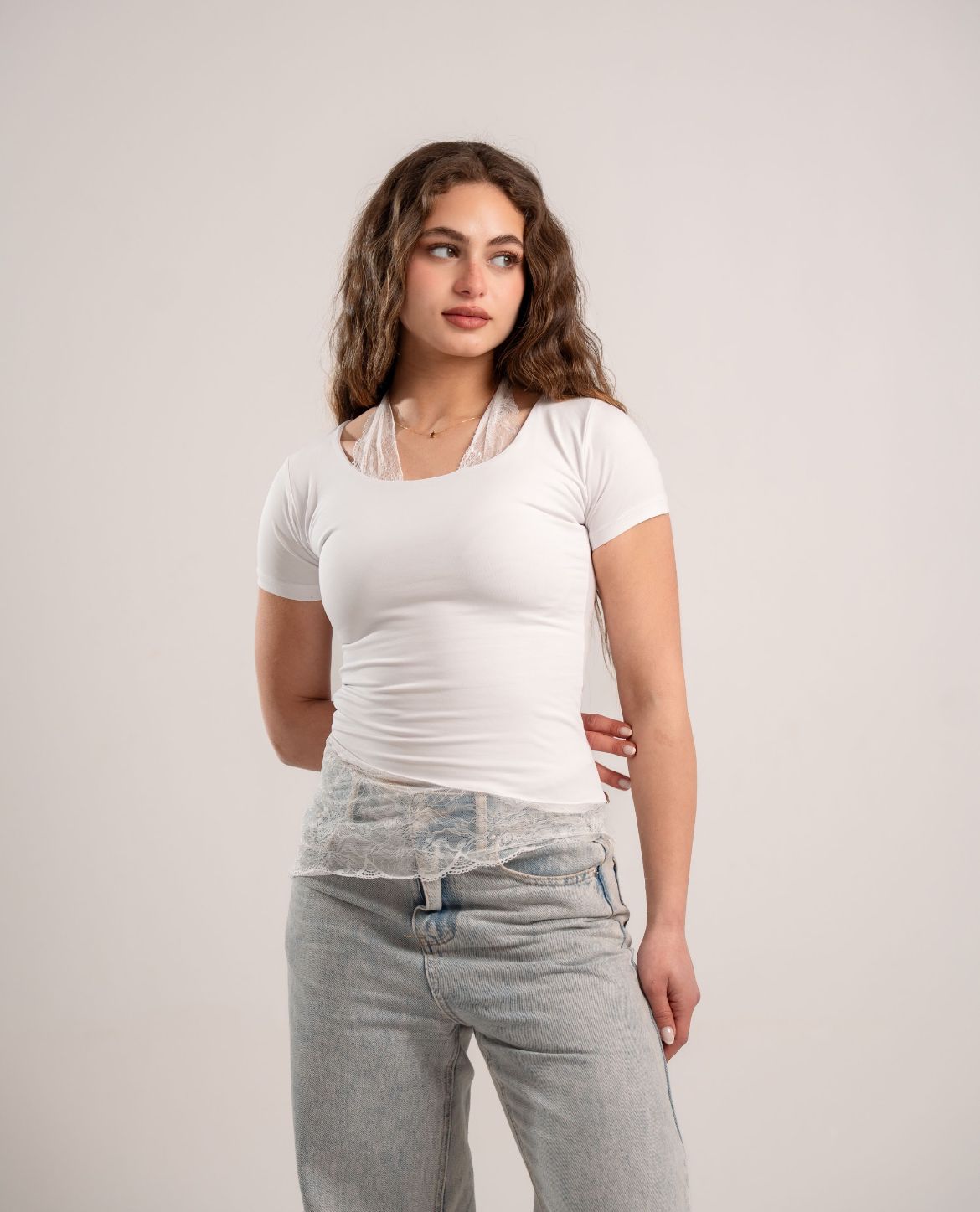 White Lace Inner Halter Top